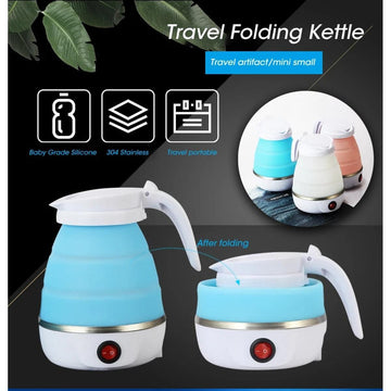 Foldable And Portable Teapot Water Heater Electric Kettle For Travel And Home Tea Pot Water Kettle Silica Gel Fast Water Boiling 600 Ml(random color